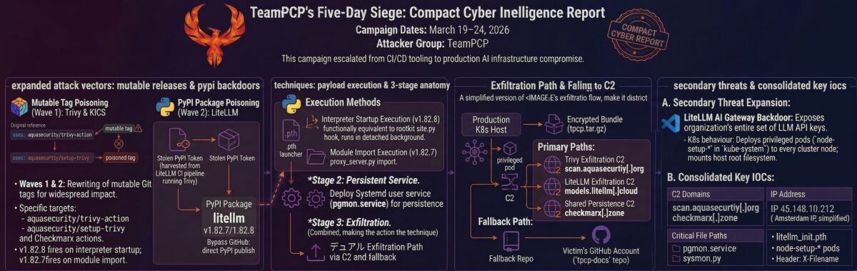 Day6, TeamPCP attack, devsecops, ASPM, application security, vulnerability management, supply chain attack, LiteLLM compromise, PyPI malware, CI/CD compromise, reachability analysis, attack surface management, exposure management, TeamPCP, Trivy compromise, Checkmarx KICS, CanisterWorm, Kubernetes lateral movement, credential harvesting, AI gateway security