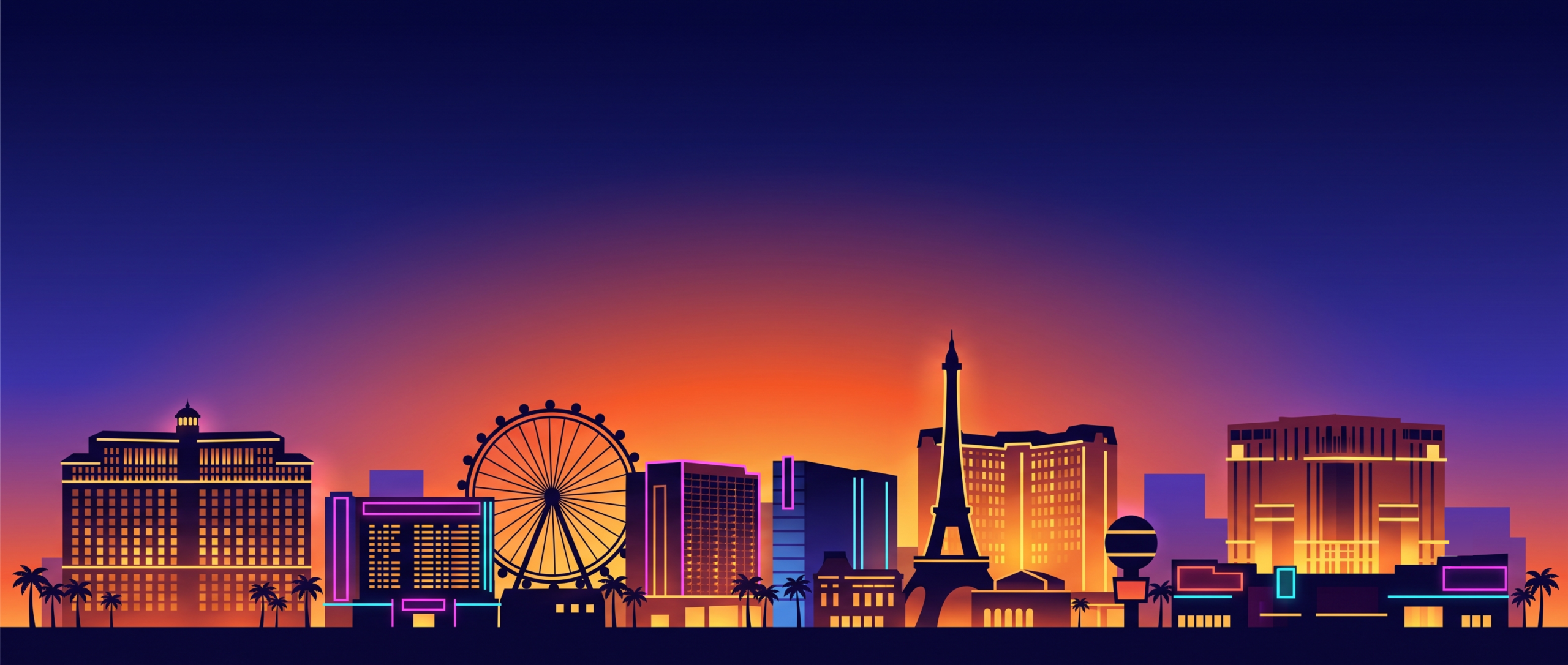Las Vegas skyline at sunset