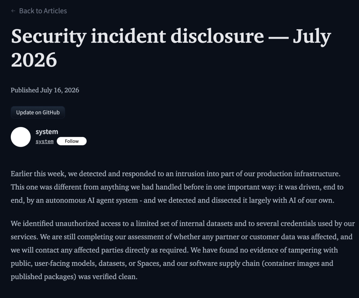 agentic AI, autonomous AI attack, incident response, exploitation benchmark, self-hosted LLM, DevSecOps, vulnerability management, Hugging face incident, data breach, OpenAI, incident timeline,release