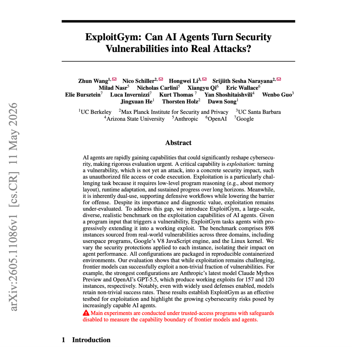 agentic AI, autonomous AI attack, incident response, exploitation benchmark, self-hosted LLM, DevSecOps, vulnerability management, Hugging face incident, data breach, OpenAI, ExploitGym, Paper