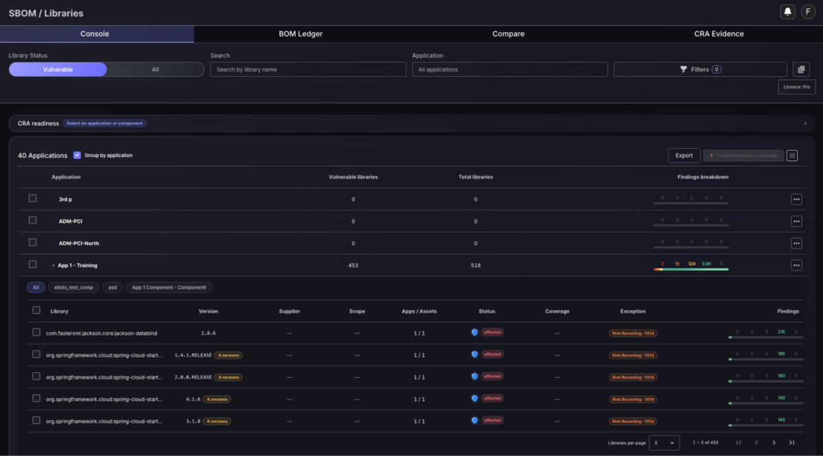 SBOM management CRA DORA
vulnerability management, VEX, reachability analysis, Article 14, container lineage, EPSS, CISA KEV